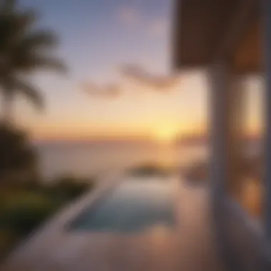 Breathtaking sunset view from the balcony of a bay villa, highlighting the serene lifestyle