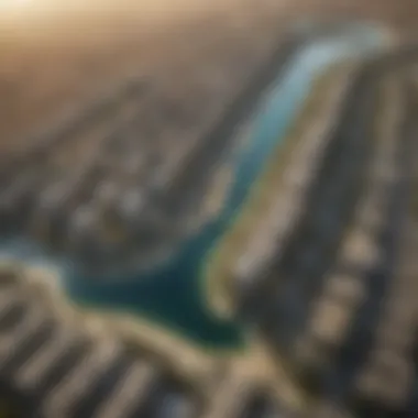 Aerial view of Damac Laggons showcasing intricate waterways