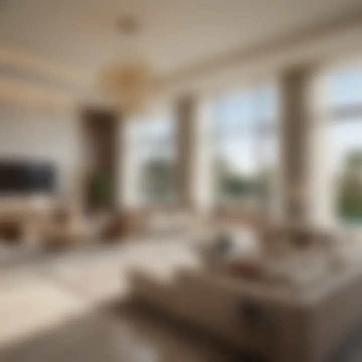 Luxurious living space inside Emaar South Villa showcasing modern design and comfort.