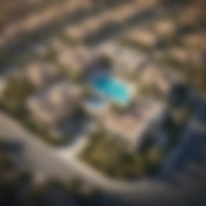 Aerial view of an exclusive villa community in Dubai