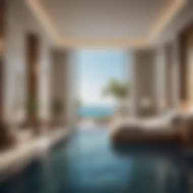 Luxurious hotel room with private pool