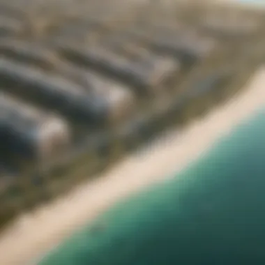 Panoramic view of Palm Jumeirah from Frond K