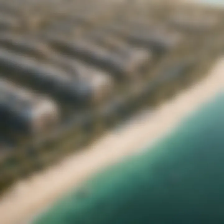 Panoramic view of Palm Jumeirah from Frond K