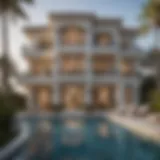 Luxurious villa exterior in Palm Jumeirah Frond K