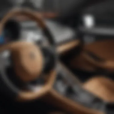 Close-up of Lamborghini interior design