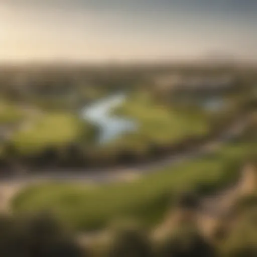 A panoramic view of the lush Jumeirah Golf course showcasing its intricate design.