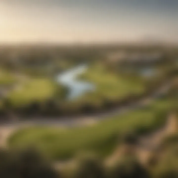 A panoramic view of the lush Jumeirah Golf course showcasing its intricate design.