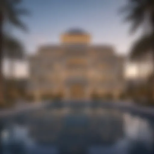 Exterior view of the largest mansion in Dubai showcasing its grandeur