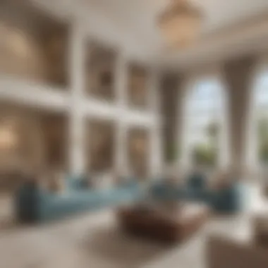 Luxury Interior of a Four-Bedroom Villa Spacious living area showcasing luxury interior design