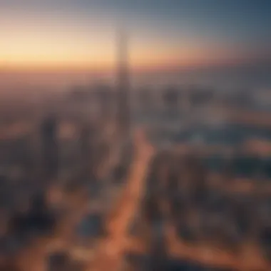 Panoramic view of Dubai skyline