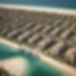 Aerial view of Palm Jumeirah showcasing its iconic shape