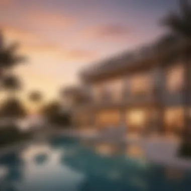 Tranquil sunset view over a luxury villa, emphasizing serene living on Palm Jumeirah.