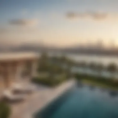 Scenic view of Dubai's skyline from a luxury villa