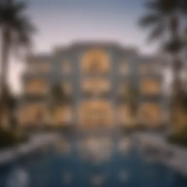 Exquisite exterior view of a luxurious five-bedroom villa in Dubai